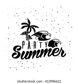 Retro summer design poster. Summer holidays typography. Vector illustration.