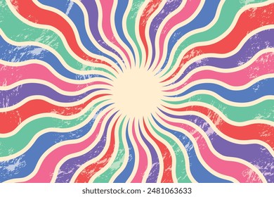 Retro summer design. Sun background. Vector illustration