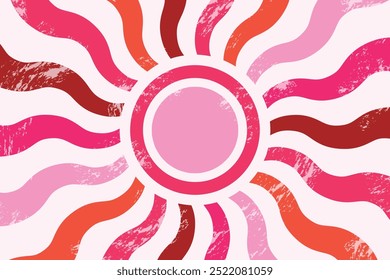 Retro summer design. Sun background. Vector illustration