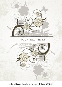 retro summer floral background with place for your text