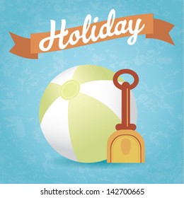 Retro summer holiday poster, holiday concept, vector illustration