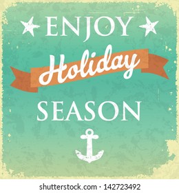 Retro summer holiday poster, holiday concept, vector illustration