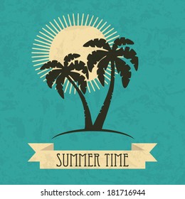 Retro summer holiday poster, holiday concept, vector illustration