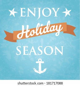 Retro summer holiday poster, holiday concept, vector illustration