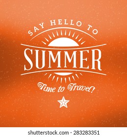 Retro Summer Holidays Hipster Label. Vector Design Elements on Coloful Summer Background
