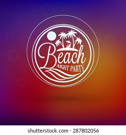 Retro Summer Holidays Hipster Label. Vector Design Elements on Colorful Summer Background