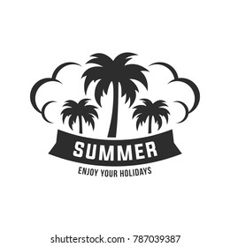 Retro Summer Holidays Hipster Label. Vector Design Elements on Coloful Summer Background