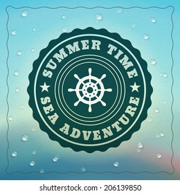 Retro summer holidays poster. Vector background. 