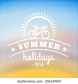 Retro summer holidays poster. Vector background. 