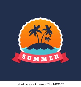 Retro Summer Holidays Vintage Label. Vector Design Elements
