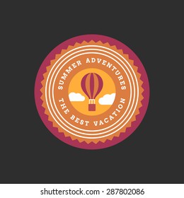 Retro Summer Holidays Vintage Label. Vector Design Elements