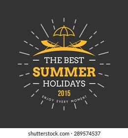 Retro Summer Holidays Vintage Label. Vector Design Elements