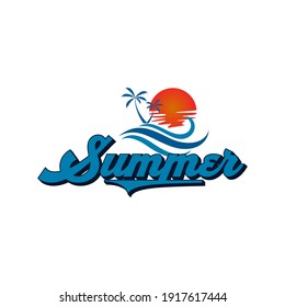 retro summer logo  icon and template