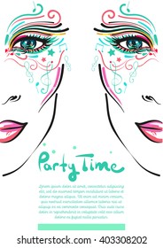 Retro summer party poster design