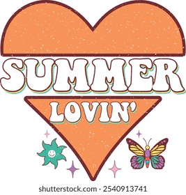 Paquete retro de la sublimación del verano PNG