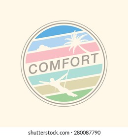 Retro Summer Poster. T-shirt Graphics. Comfort. Vector Illustration