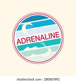 Retro Summer Poster. T-shirt Graphics. Adrenaline. Vector Illustration