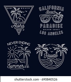 Retro summer print set. For t-shirt and other uses