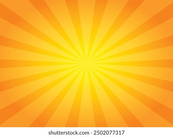 Retro summer ray background in flat style. Sunburst vector illustration on isolated background. Sunshine sign business concept.