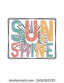 Retro Summer Sunshine T-shirt Design 