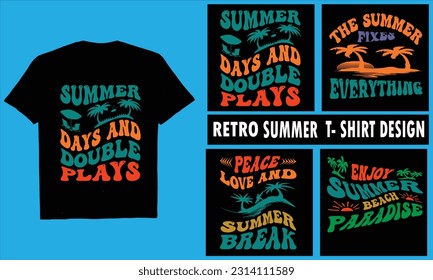 Retro Summer SVG Bundle, Summer Svg, Beach Svg, Summertime svg,  Silhouette,


