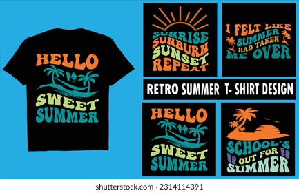 Retro Summer SVG Bundle, Summer Svg, Beach Svg, Summertime svg,  Silhouette,

