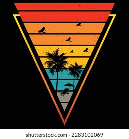 Retro summer t shirt design vector, Vintage sunset collection,Retro summer t shirt design vector
