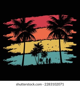 Retro summer t shirt design vector, Vintage sunset collection,Retro summer t shirt design vector
