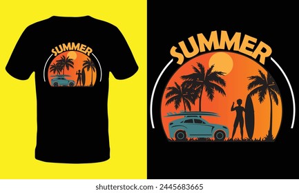 Retro summer t shirt design