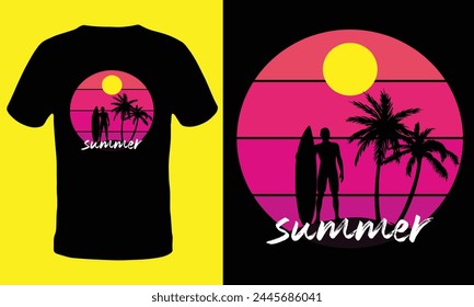 Retro summer t shirt design