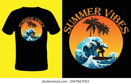 Retro summer t shirt design