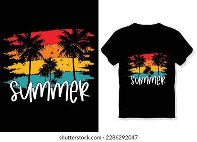  Retro summer t shirt designs, Summer  quotes T shirt Design Vector