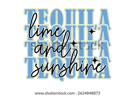 Retro Summer Tequila Varsity EPS Design