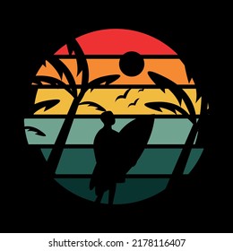 Retro Summer T-shirt Design Vector.