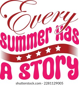 Retro Summer T-shirt Design, Vector