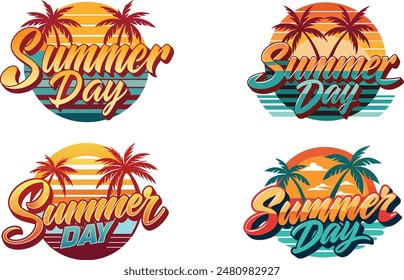 Retro Summer Vector Graphic in Retro Style.