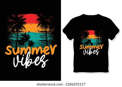  Retro summer vibes t shirt designs, Summer  quotes T shirt Design Vector