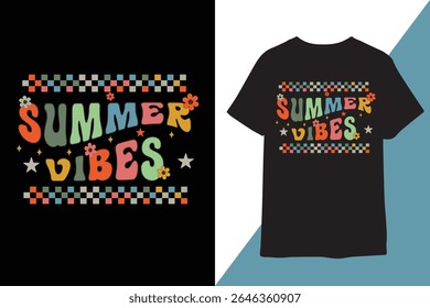  Retro summer vibes t-shirt design for cheerful days