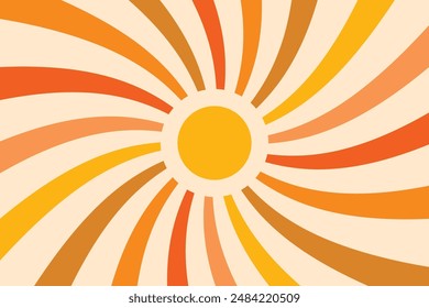 Retro sun background. Abstract summer pattern. Vector illustration