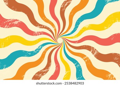 Fundo solar retrô. Padrão de verão abstrato. Ilustração vetorial
