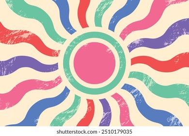 Arrière-plan soleil rétro. Conception Sunburst. Illustration vectorielle