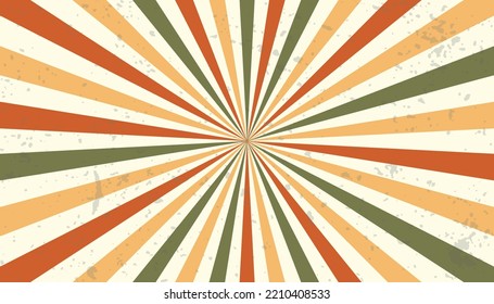 Fondo solar retro. Rayos vintage del sol. Ilustración del vector