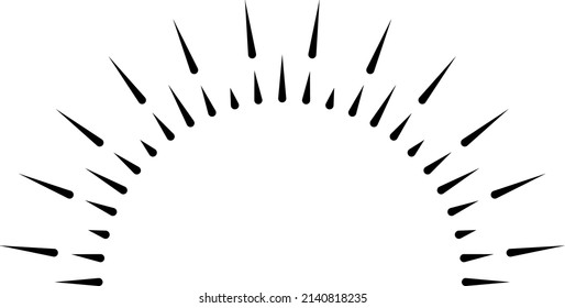 Retro sun beam logo. Vintage ray burst