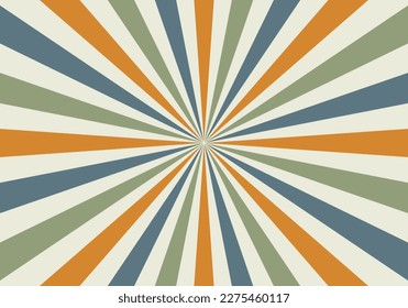 retro sun burst background with colorful stripes and rays vector	