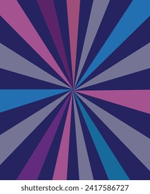 Retro sun burst background with colorful stripes and rays vector. retro sun rays on old grunge paper. vector illustration.
