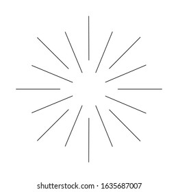 Retro sun Burst shape and vintage sunburst explosion. Light rays of burst. Vintage logo, labels, badges. Geometric shapes stars and vector design element isolated. Minimal black firework burst.