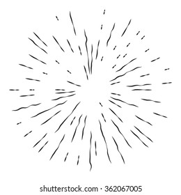 Retro Sun burst shape. Vintage logo, identity, label, badge and object. Sun ray frame vector design element.