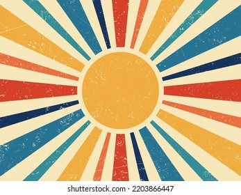 Retro sun burst vintage banner background vector.