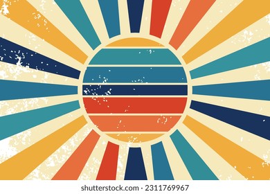 Retro sun burst vintage banner background vector. eps 10