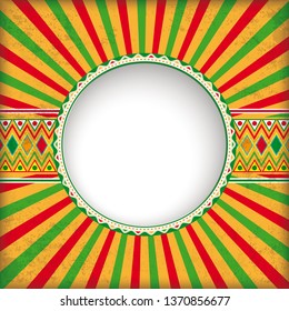 Retro sun with circle hole and mexican colors. Eps 10 vector file.